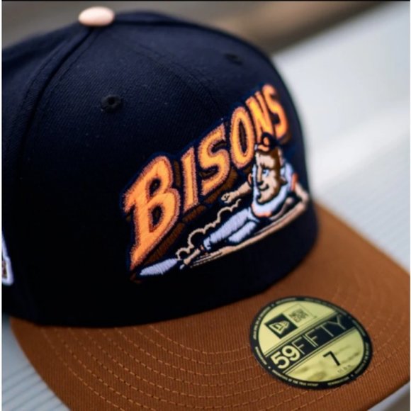 New Era Buffalo Bisons Sliding Buster 59FIFTY Fitted Hat Bisons Patch MiLB - Picture 11 of 11